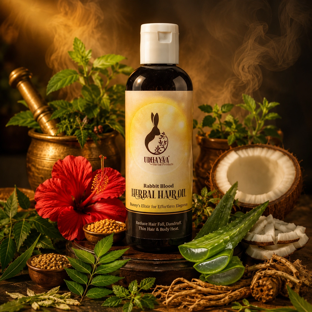 Udhayaa Rabbit Herbal Hair Oil for Strong & Healthy Hair (100ml) - Image 4